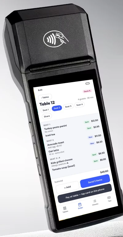Handheld order & pay running Friendly POS